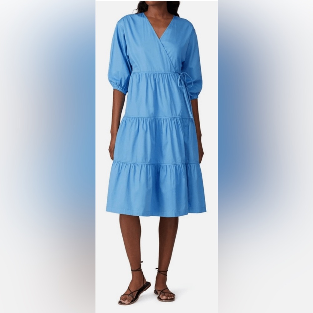 Sweet Baby Jamie Blue Tiered Wrap Dress